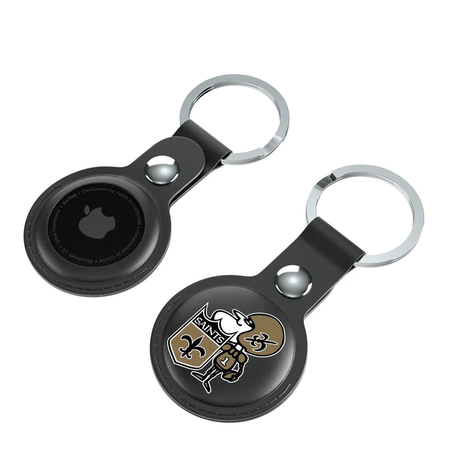 New Orleans Saints Historic Collection Insignia Black Airtag Holder 2-Pack