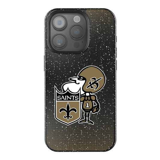 New Orleans Saints Historic Collection Linen Black Bling Phone Case for Apple iPhone