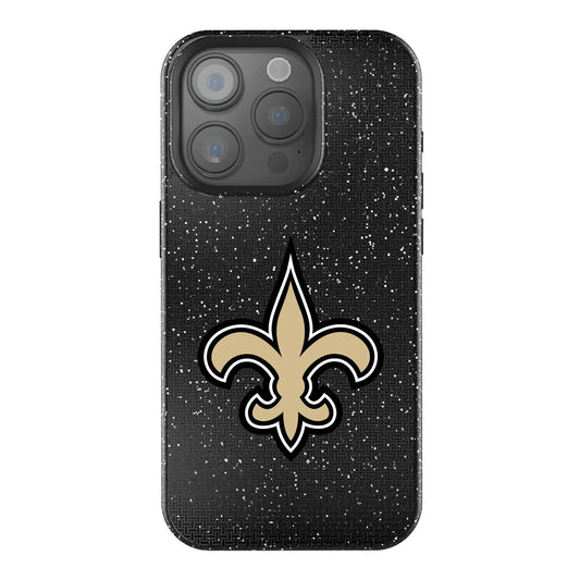 New Orleans Saints Linen Black Bling Phone Case for Apple iPhone