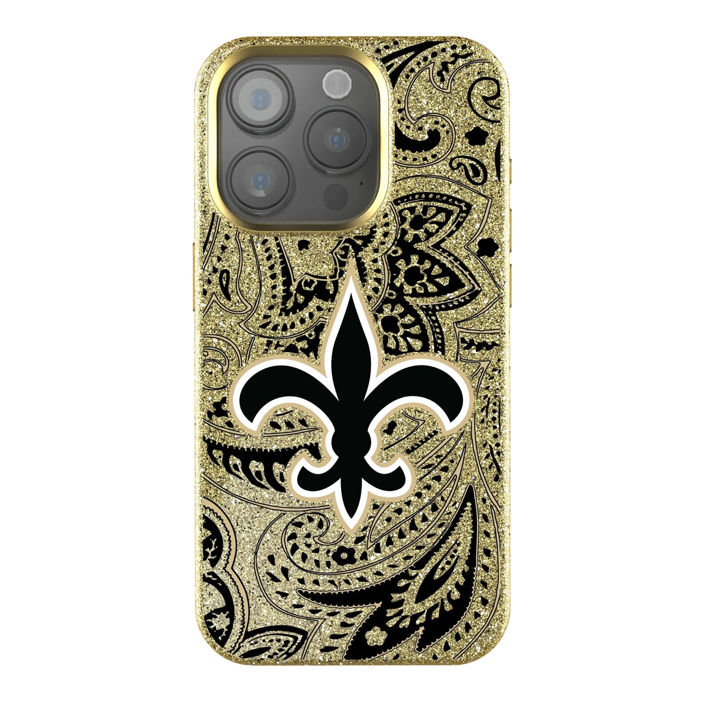 New Orleans Saints Paisley Bling Phone Case for Apple iPhone