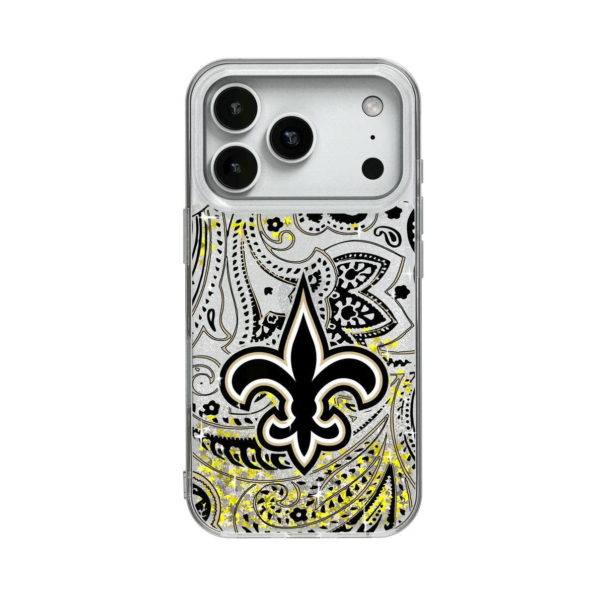 New Orleans Saints Paisley Glitter Phone Case for Apple iPhone
