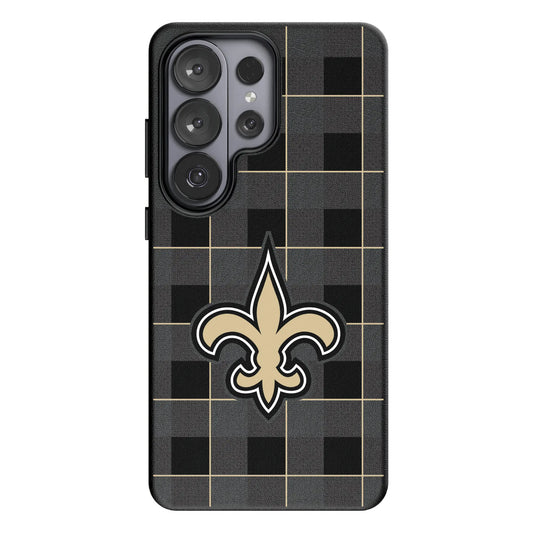 New Orleans Saints Plaid MagSafe Compatible Phone Case for Samsung Galaxy
