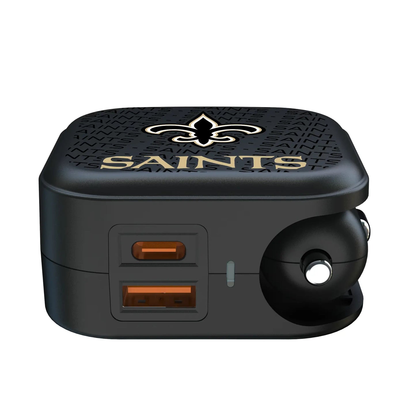 New Orleans Saints Text Backdrop 2 in 1 USB A/C Charger