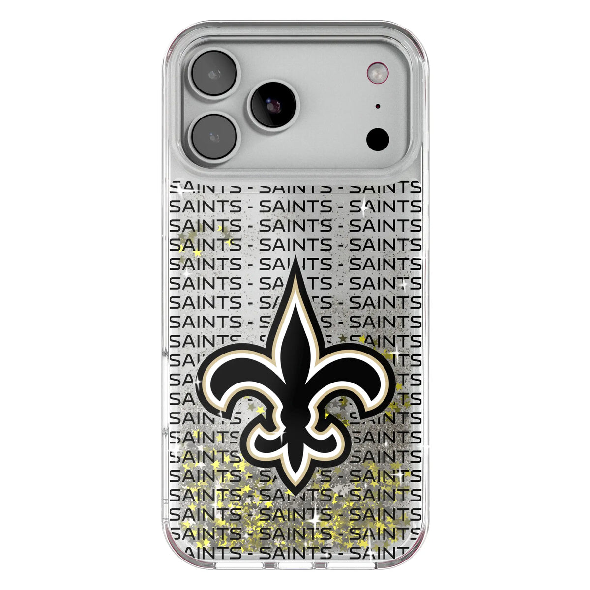 New Orleans Saints Text Backdrop Glitter Phone Case for Apple iPhone