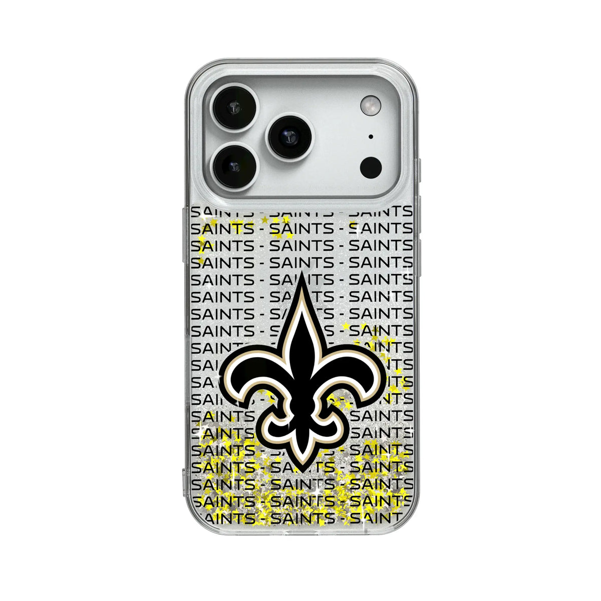 New Orleans Saints Text Backdrop Glitter Phone Case for Apple iPhone