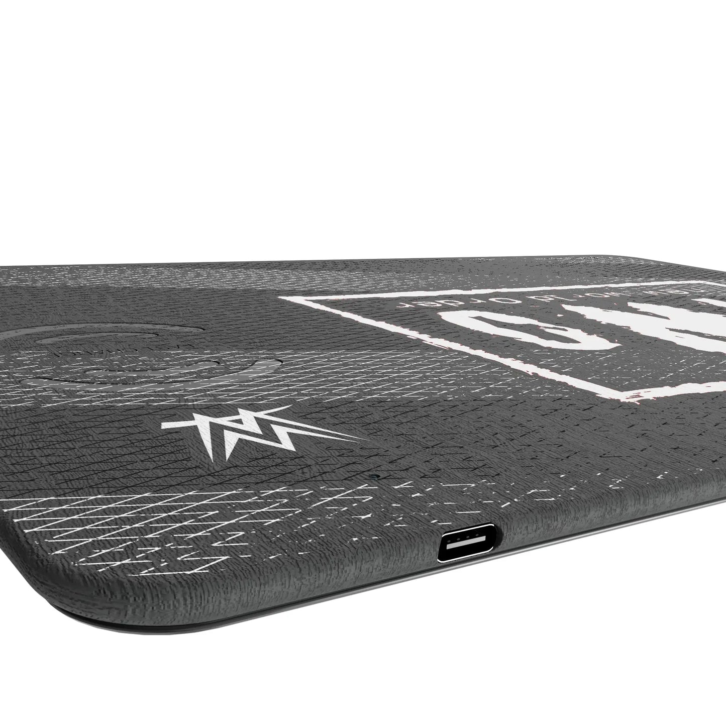 New World Order Steel 15-Watt Wireless Charger and Mouse Pad