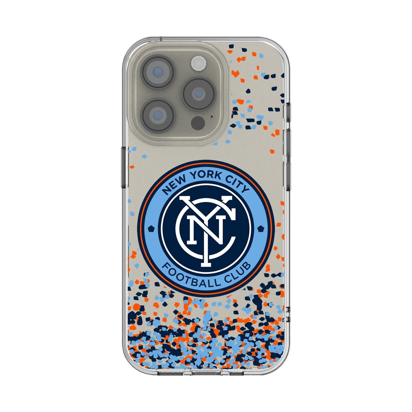 New York City FC Confetti Clear Phone Case for Apple iPhone