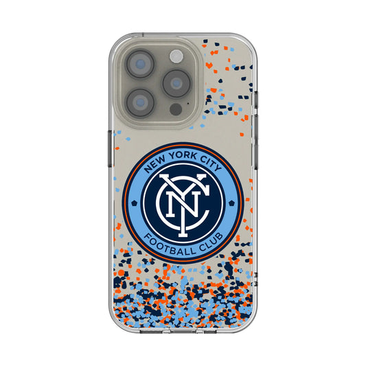 New York City FC Confetti Clear Phone Case for Apple iPhone