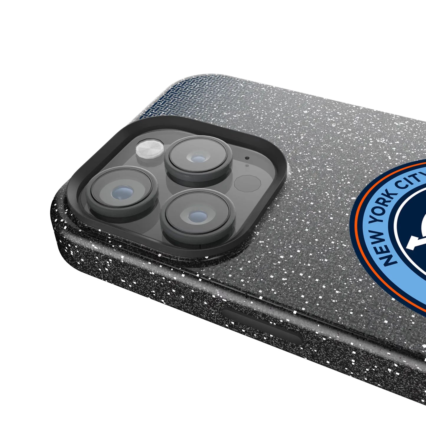 New York City FC Linen Black Bling Phone Case for Apple iPhone