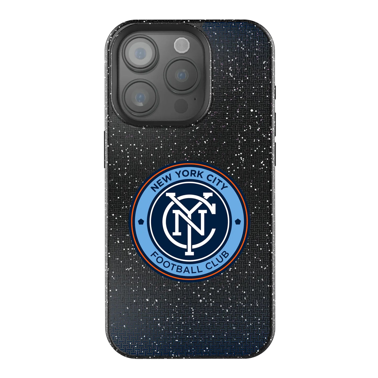 New York City FC Linen Black Bling Phone Case for Apple iPhone