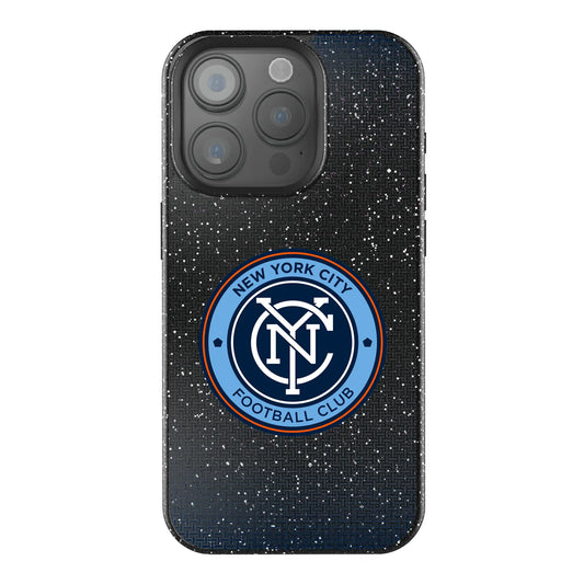 New York City FC Linen Black Bling Phone Case for Apple iPhone