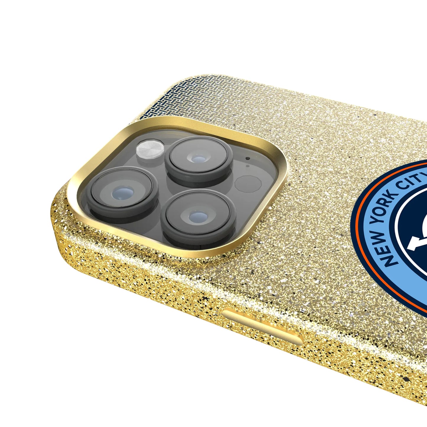 New York City FC Linen Bling Phone Case for Apple iPhone