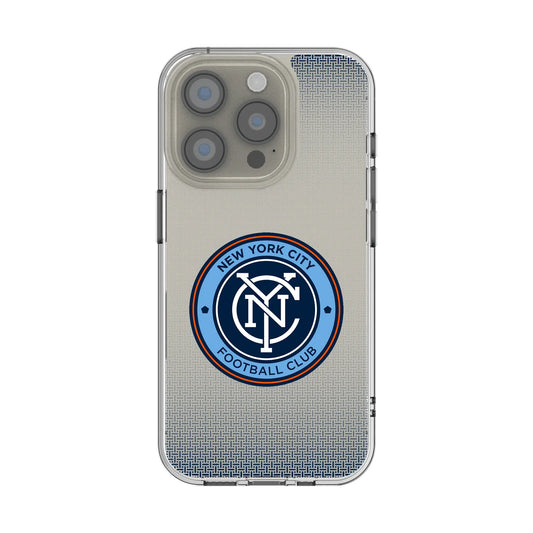 New York City FC Linen Clear Phone Case for Apple iPhone