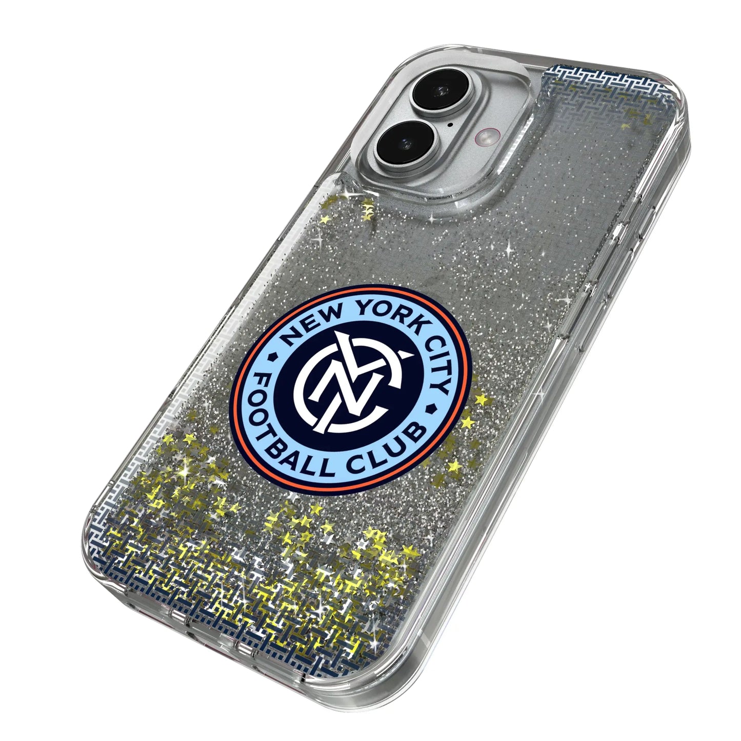 New York City FC Linen Glitter Phone Case for Apple iPhone