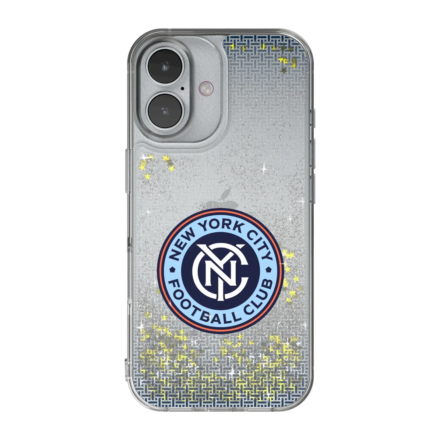 New York City FC Linen Glitter Phone Case for Apple iPhone