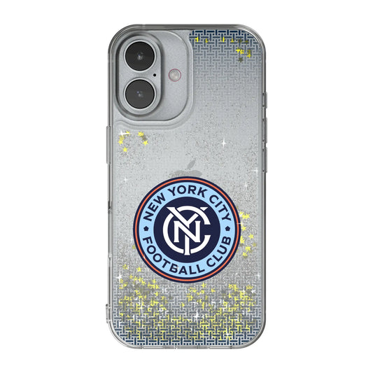 New York City FC Linen Glitter Phone Case for Apple iPhone