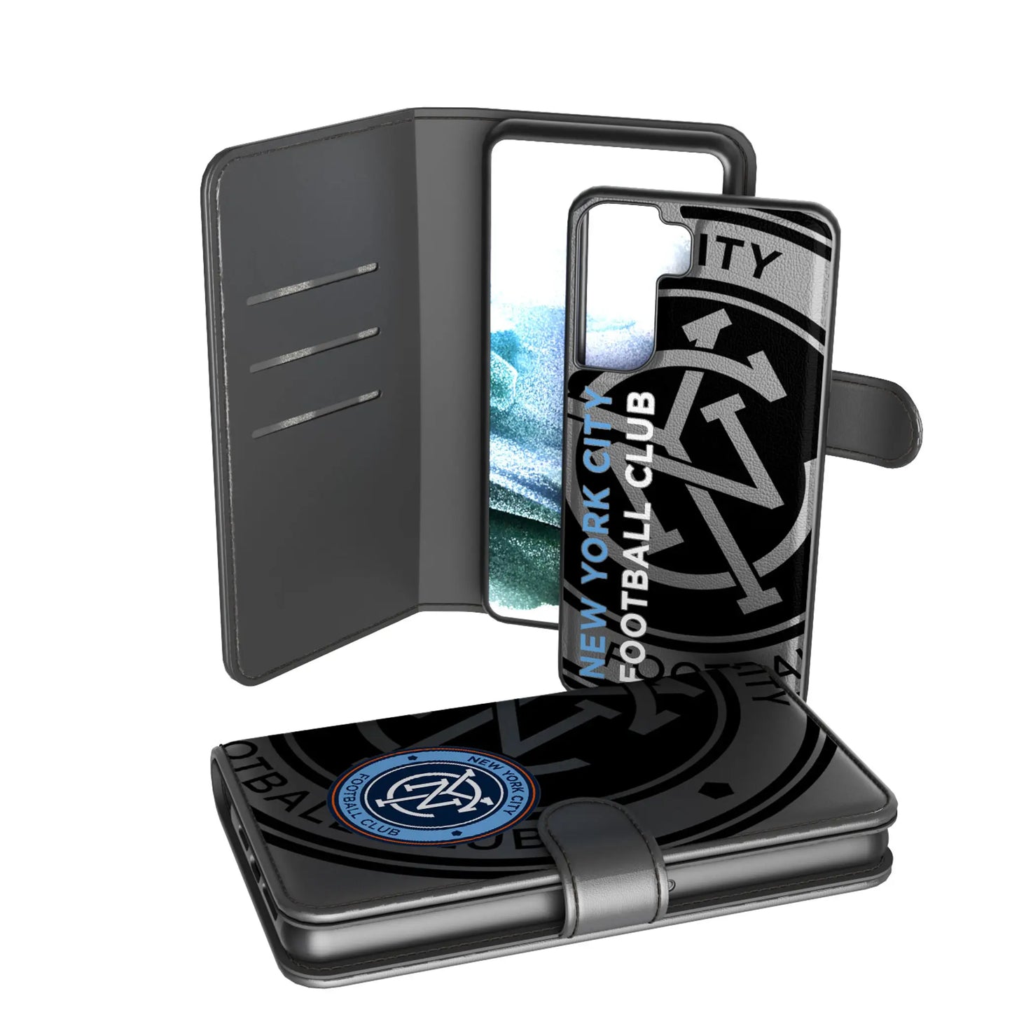 New York City FC Monocolor Tilt Wallet Phone Case for Apple iPhone