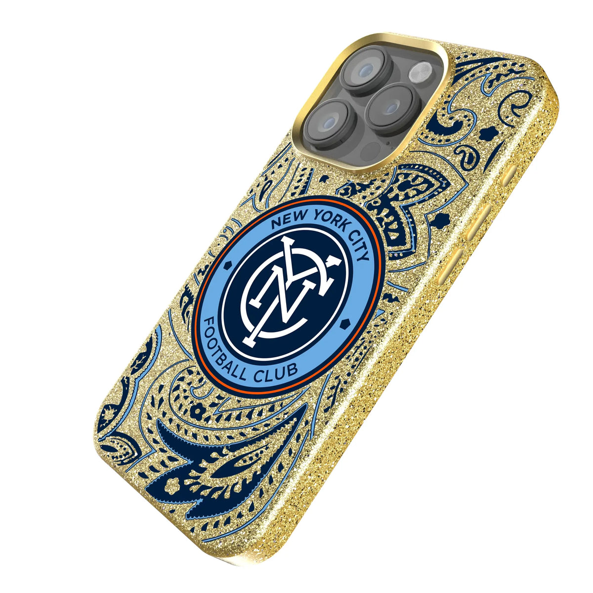 New York City FC Paisley Bling Phone Case for Apple iPhone