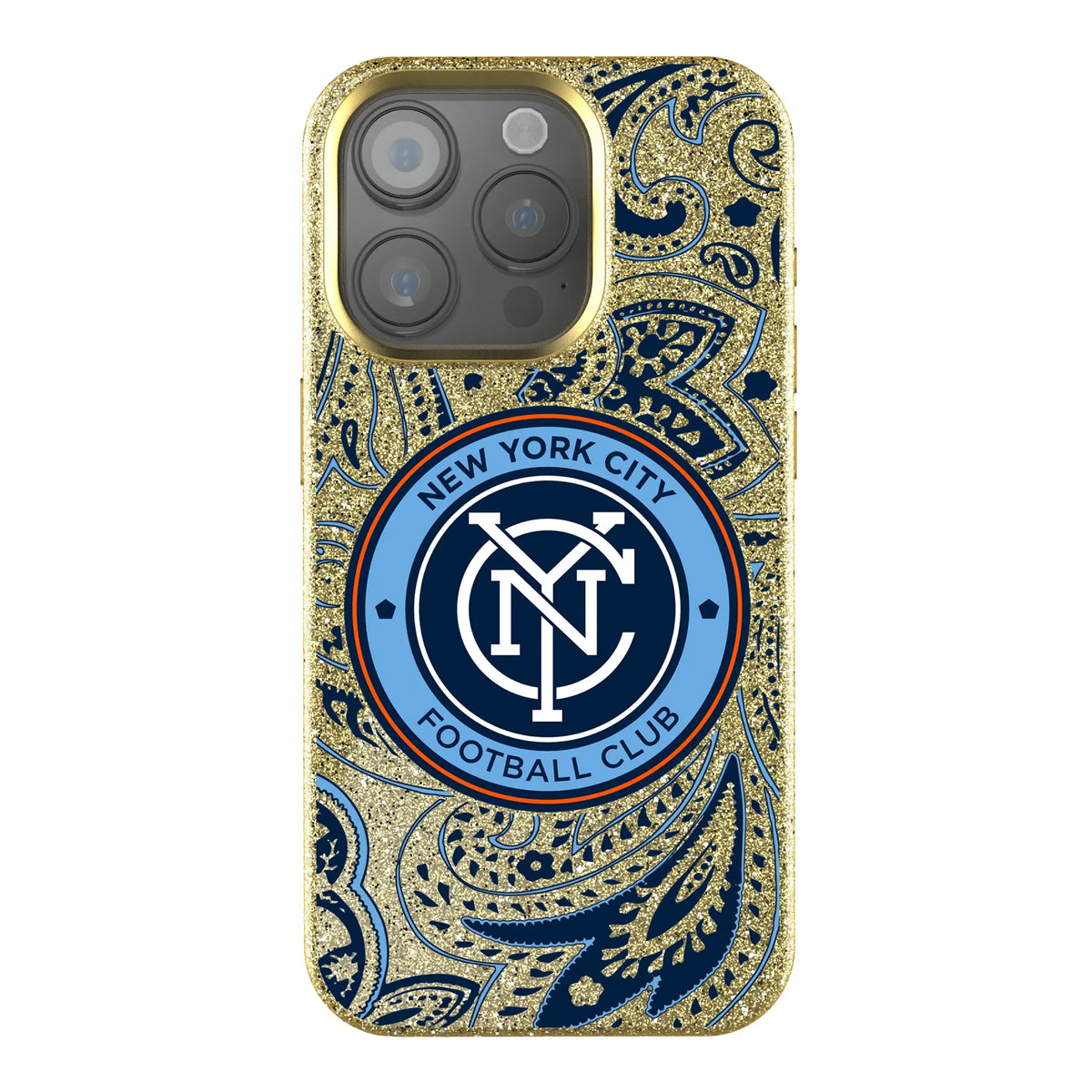 New York City FC Paisley Bling Phone Case for Apple iPhone