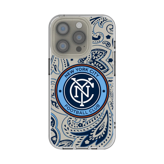 New York City FC Paisley Clear Phone Case for Apple iPhone