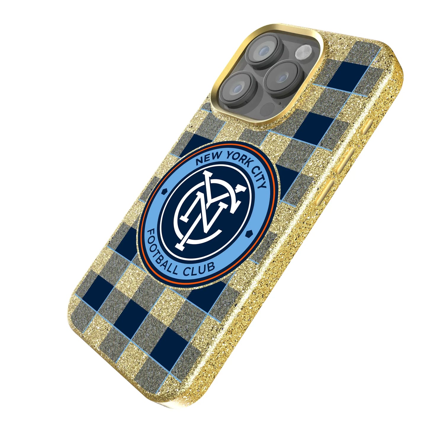 New York City FC Plaid Bling Phone Case for Apple iPhone