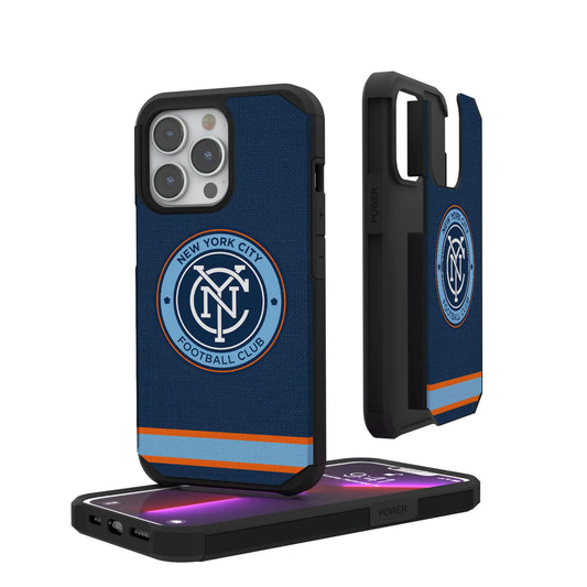 New York City FC Stripe Rugged Phone Case for Apple iPhone