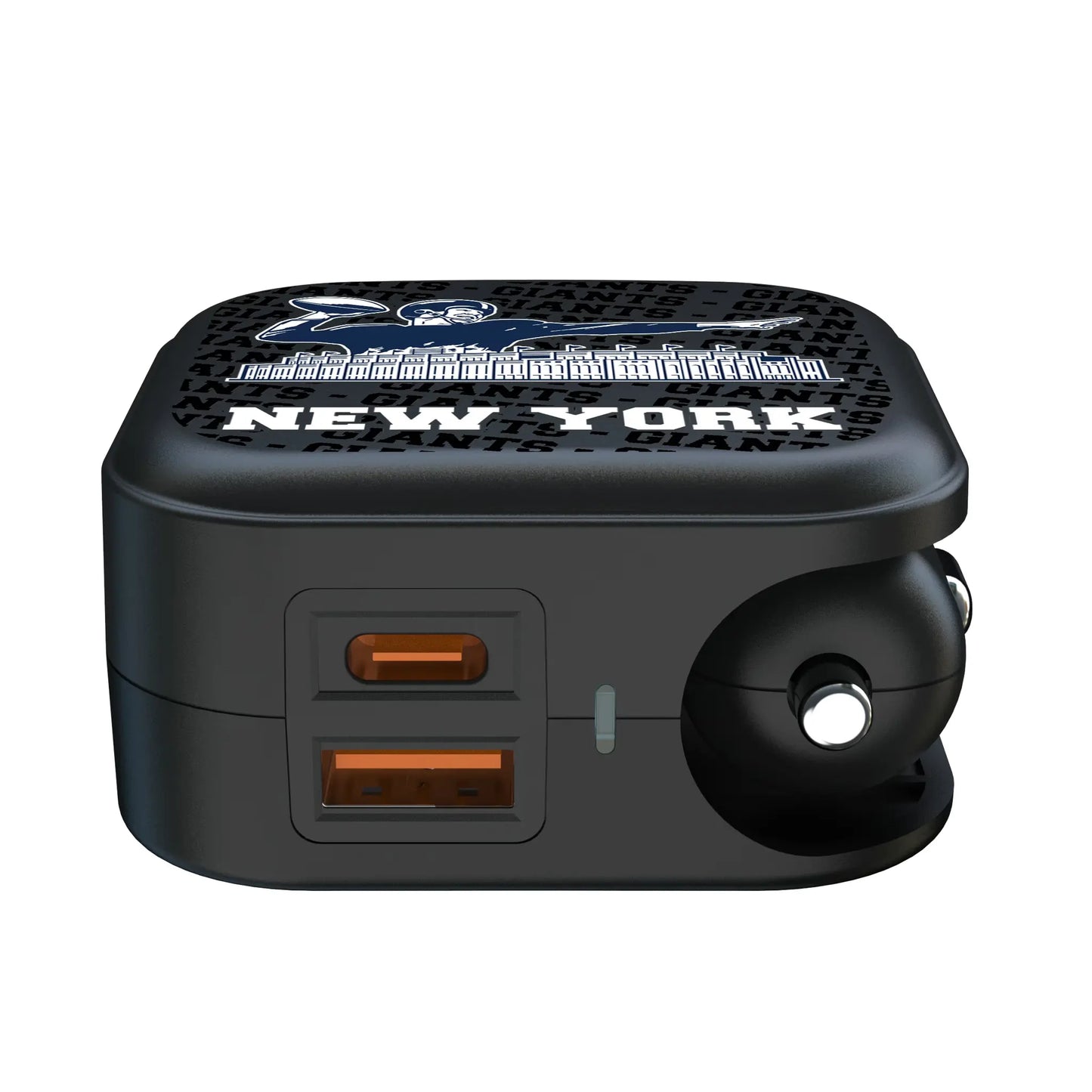 New York Giants 1960-1966 Historic Collection Text Backdrop 2 in 1 USB A/C Charger