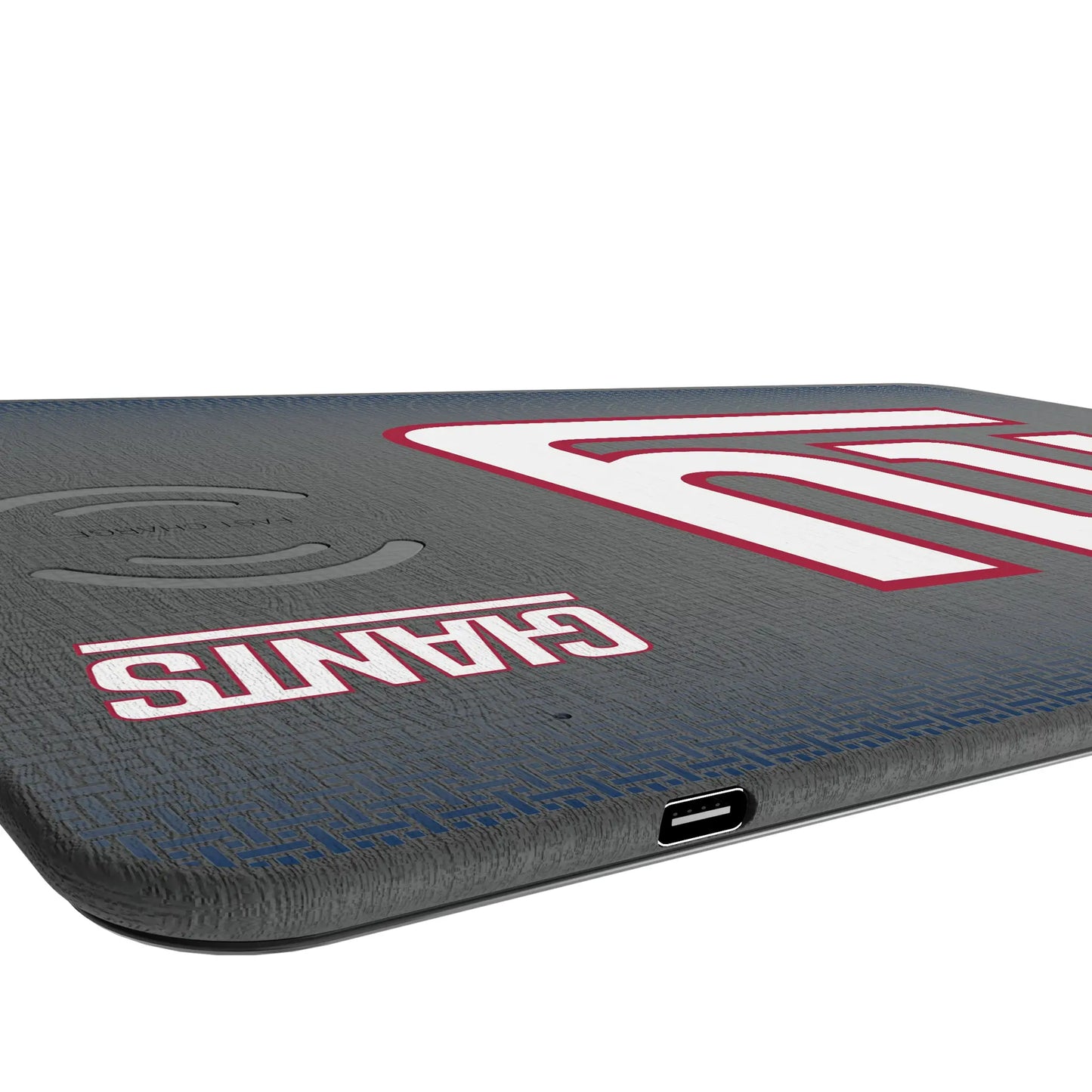 New York Giants Linen 15-Watt Wireless Charger and Mouse Pad