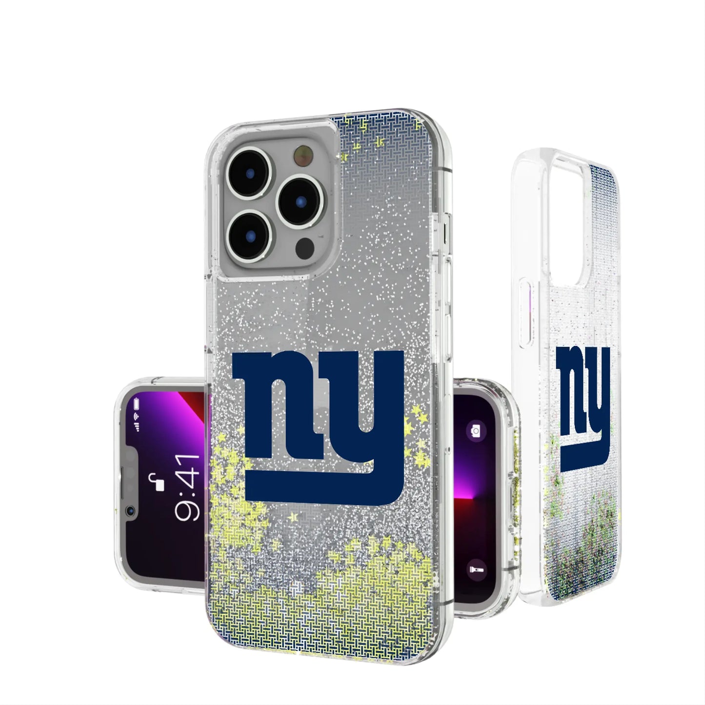 New York Giants Linen Glitter Phone Case for Apple iPhone