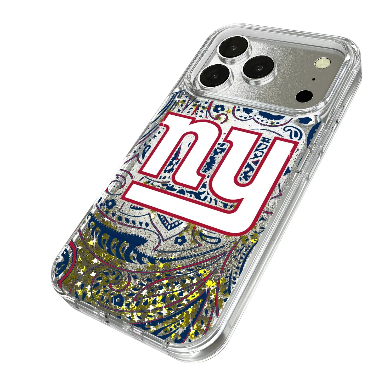 New York Giants Paisley Glitter Phone Case for Apple iPhone