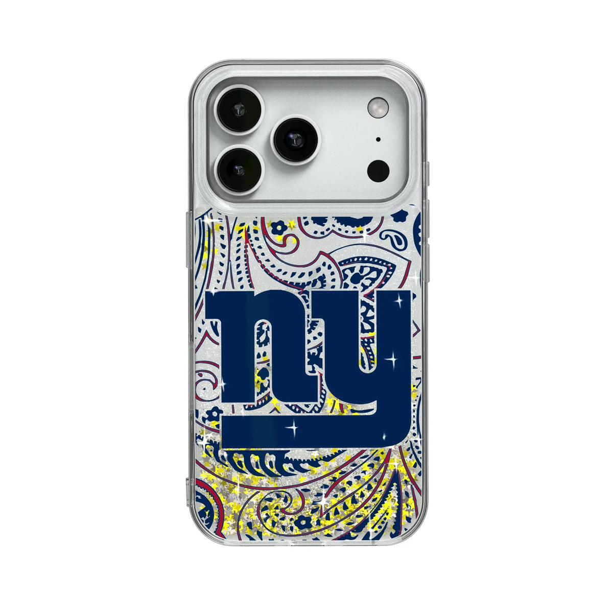New York Giants Paisley Glitter Phone Case for Apple iPhone