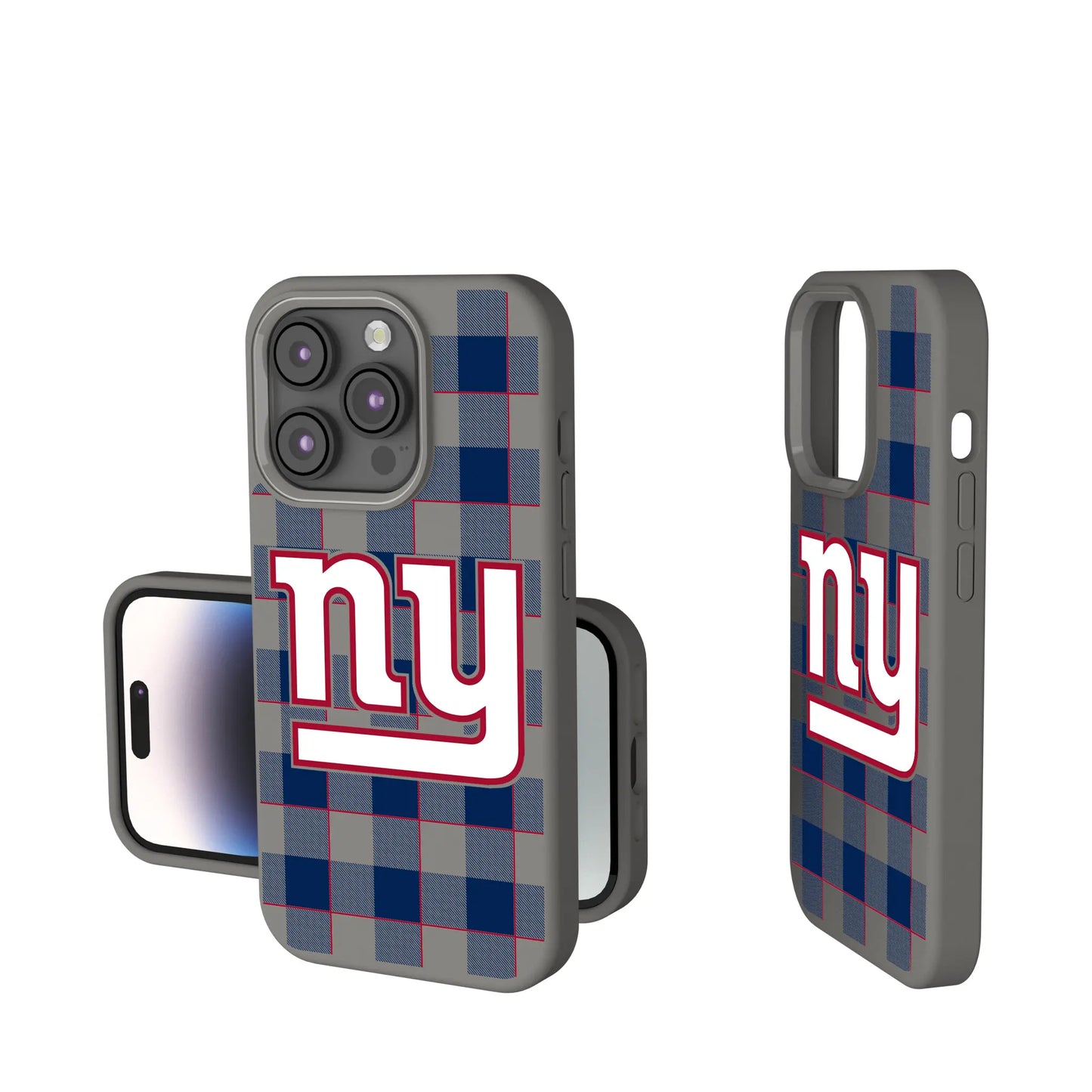 New York Giants Plaid Soft Touch Phone Case for Apple iPhone