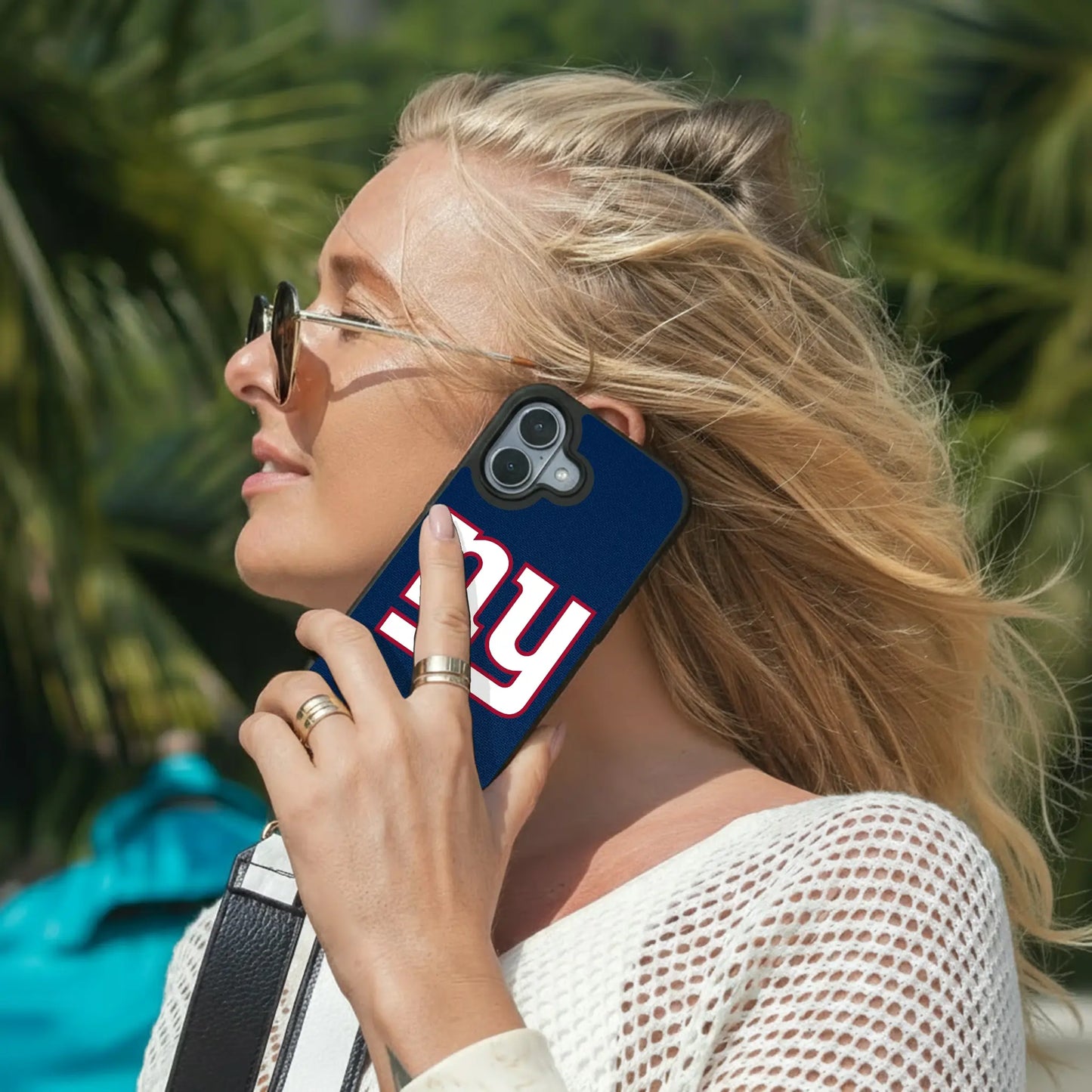 New York Giants Stripe Bump Phone Case for Apple iPhone
