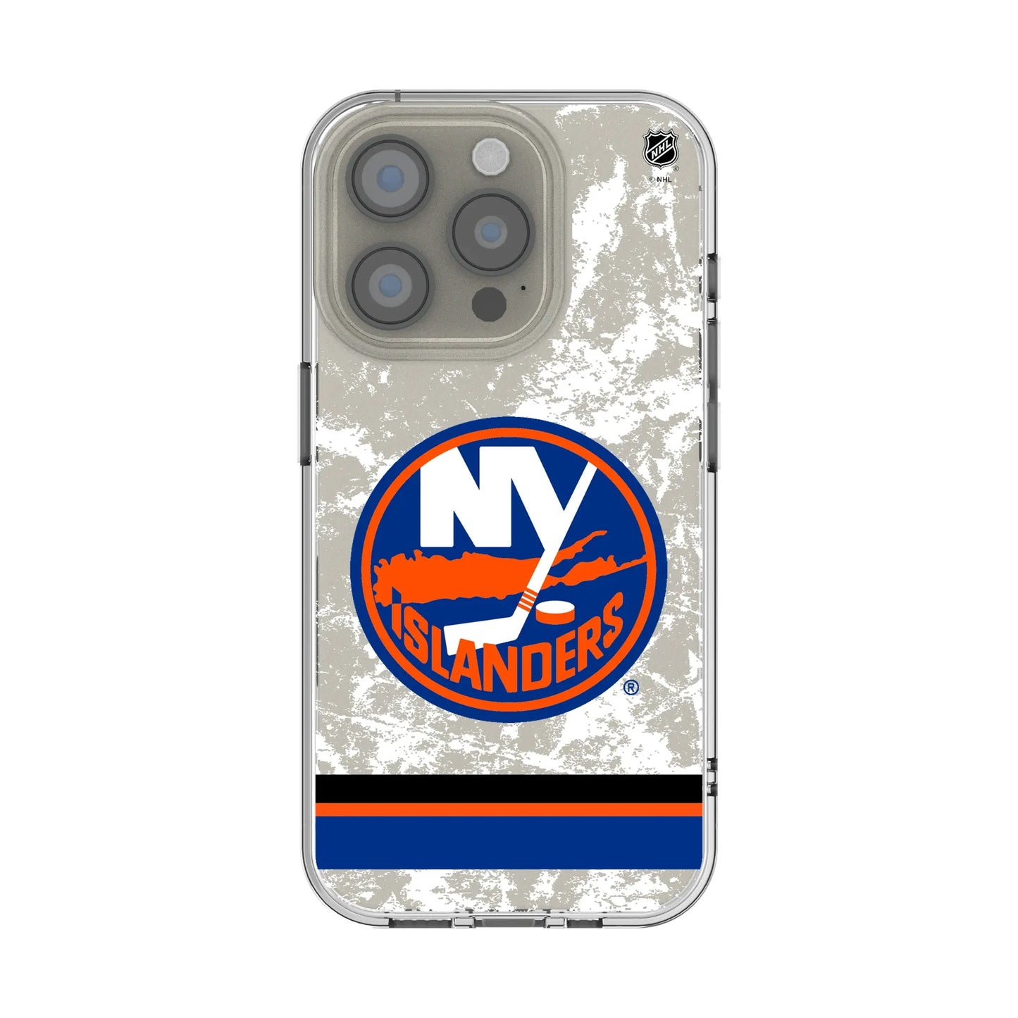 New York Islanders Ice Stripe Clear Phone Case for Apple iPhone