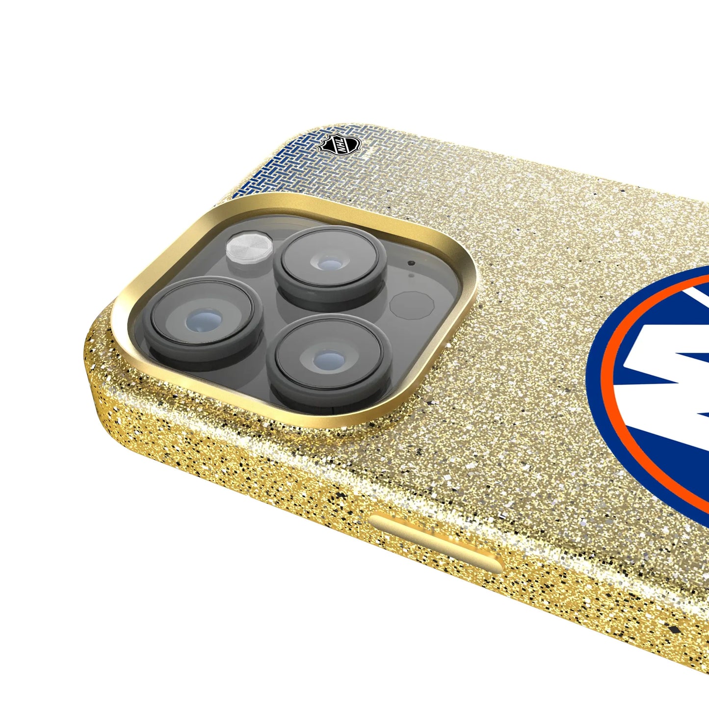New York Islanders Linen Bling Phone Case for Apple iPhone