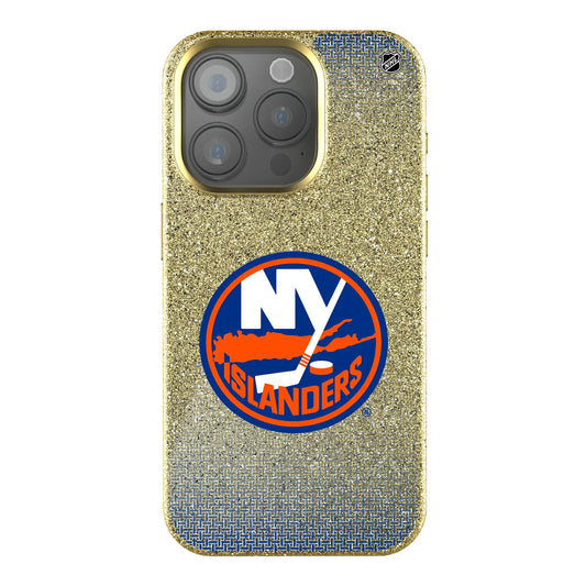New York Islanders Linen Bling Phone Case for Apple iPhone