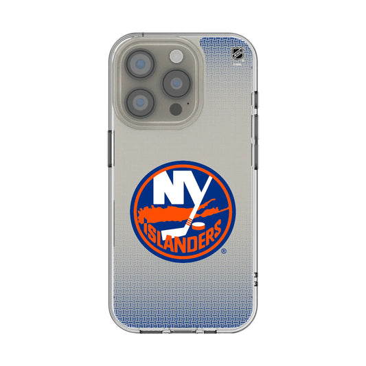 New York Islanders Linen Clear Phone Case for Apple iPhone