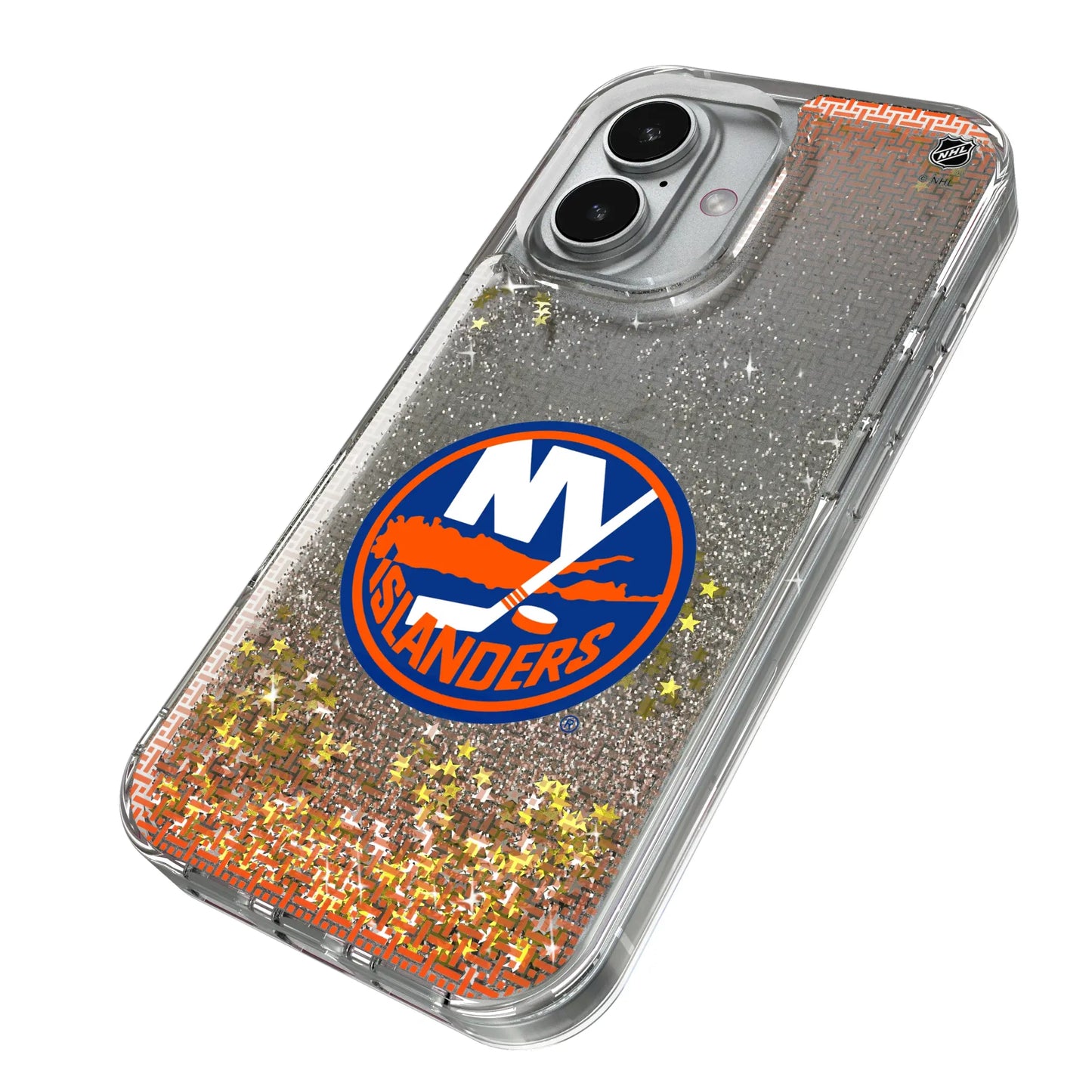 New York Islanders Linen Glitter Phone Case for Apple iPhone