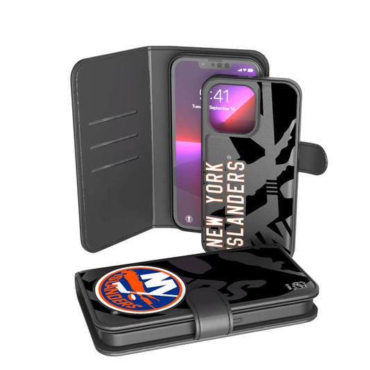 New York Islanders Monocolor Tilt Wallet Phone Case for Apple iPhone