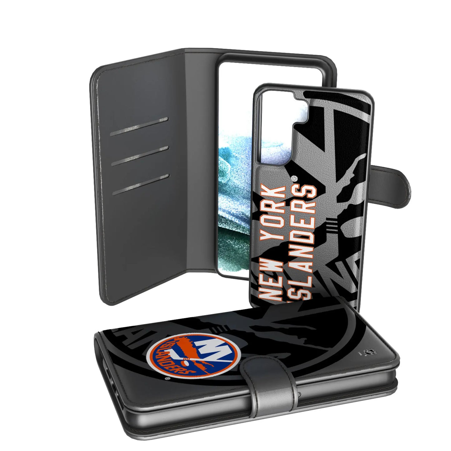 New York Islanders Monocolor Tilt Wallet Phone Case for Apple iPhone
