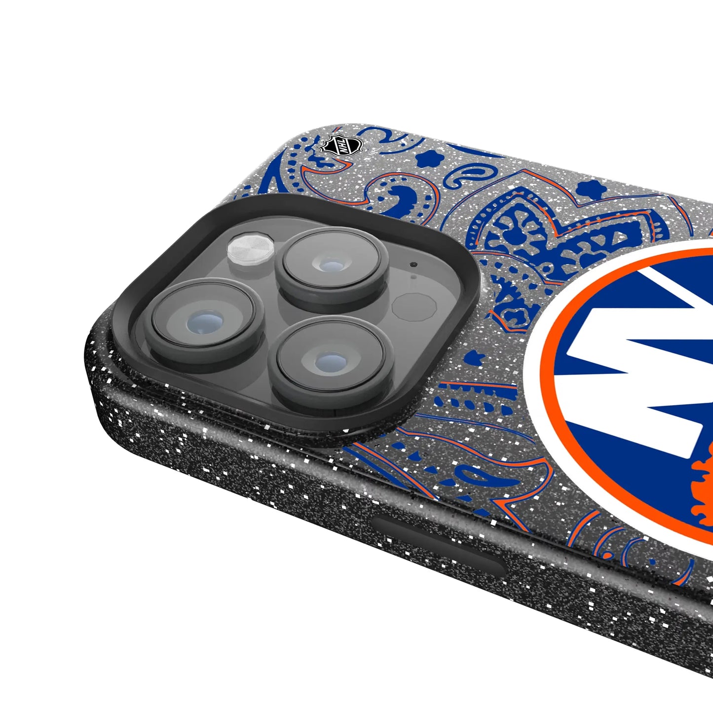 New York Islanders Paisley Black Bling Phone Case for Apple iPhone