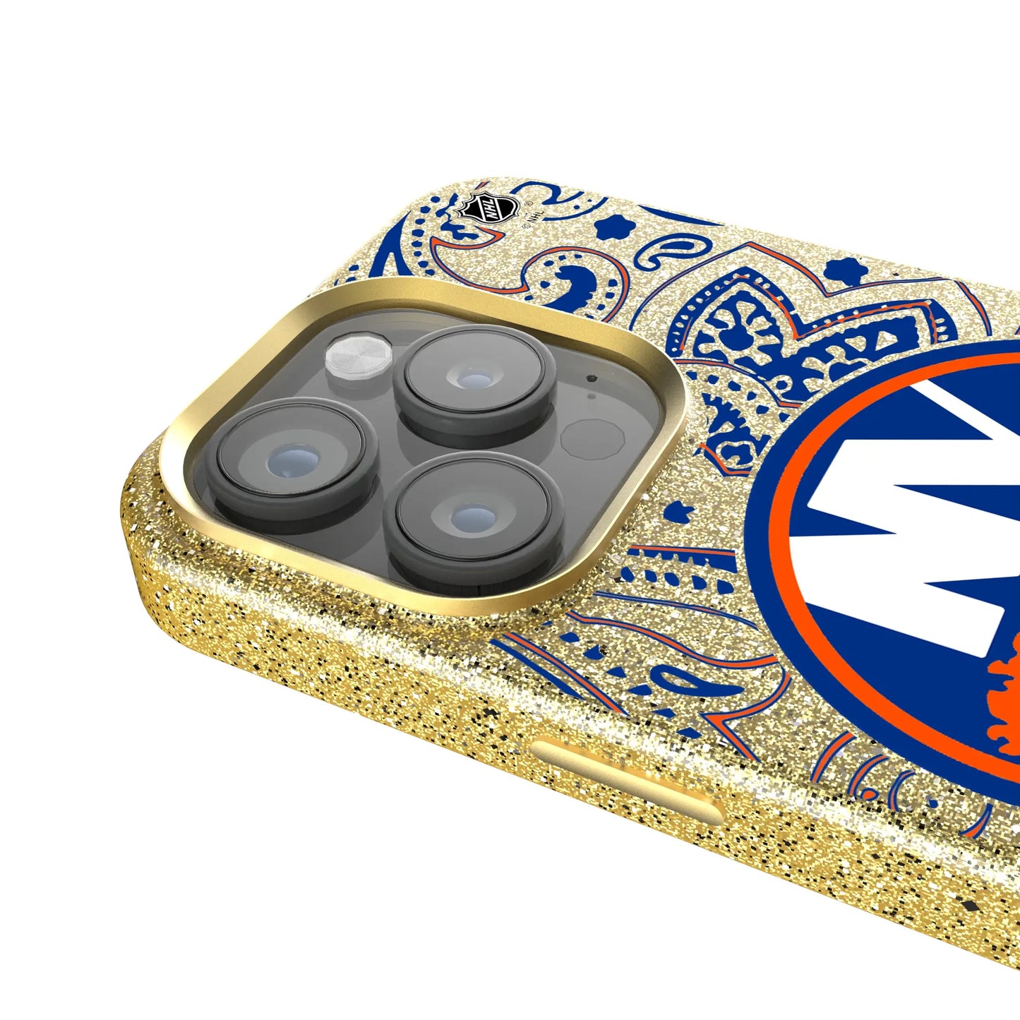 New York Islanders Paisley Bling Phone Case for Apple iPhone