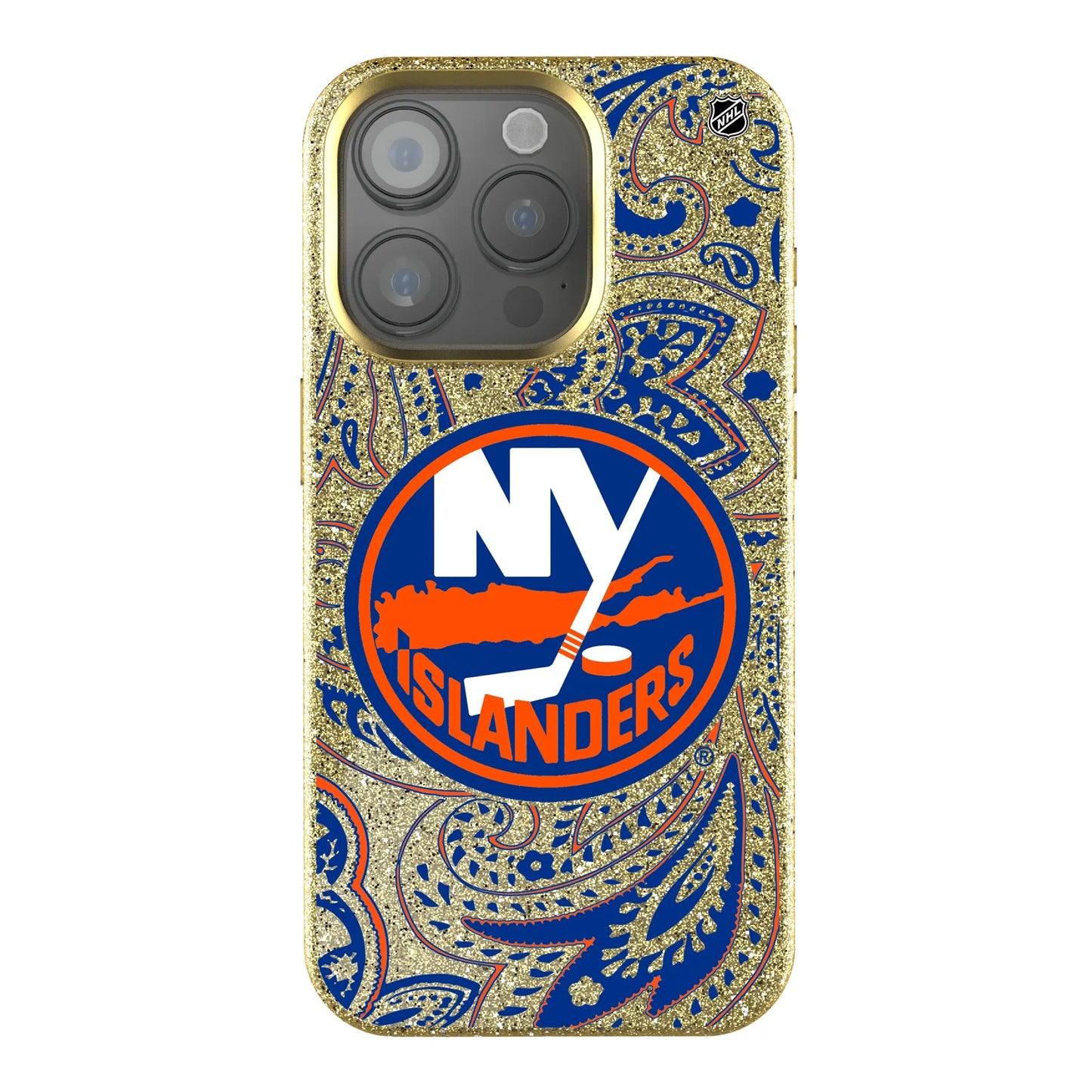 New York Islanders Paisley Bling Phone Case for Apple iPhone