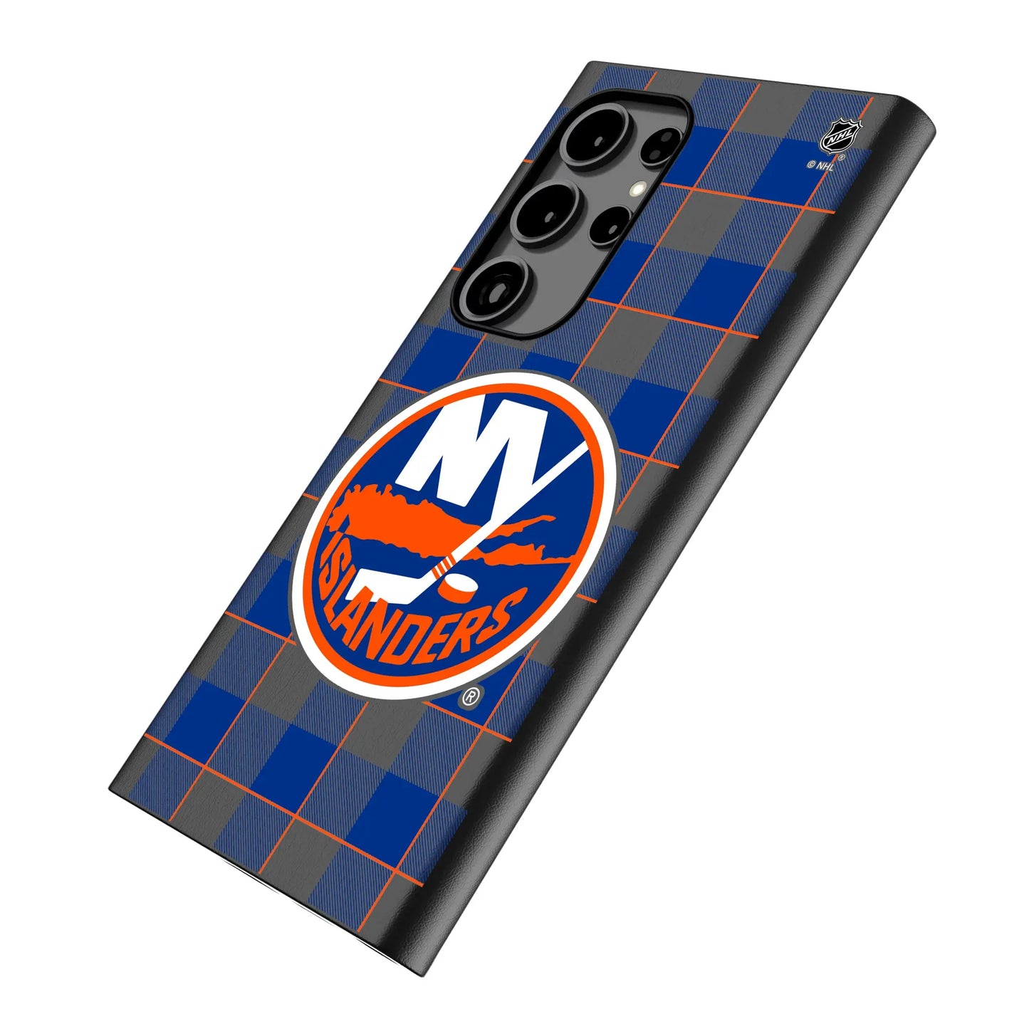 New York Islanders Plaid MagSafe Compatible Phone Case for Samsung Galaxy