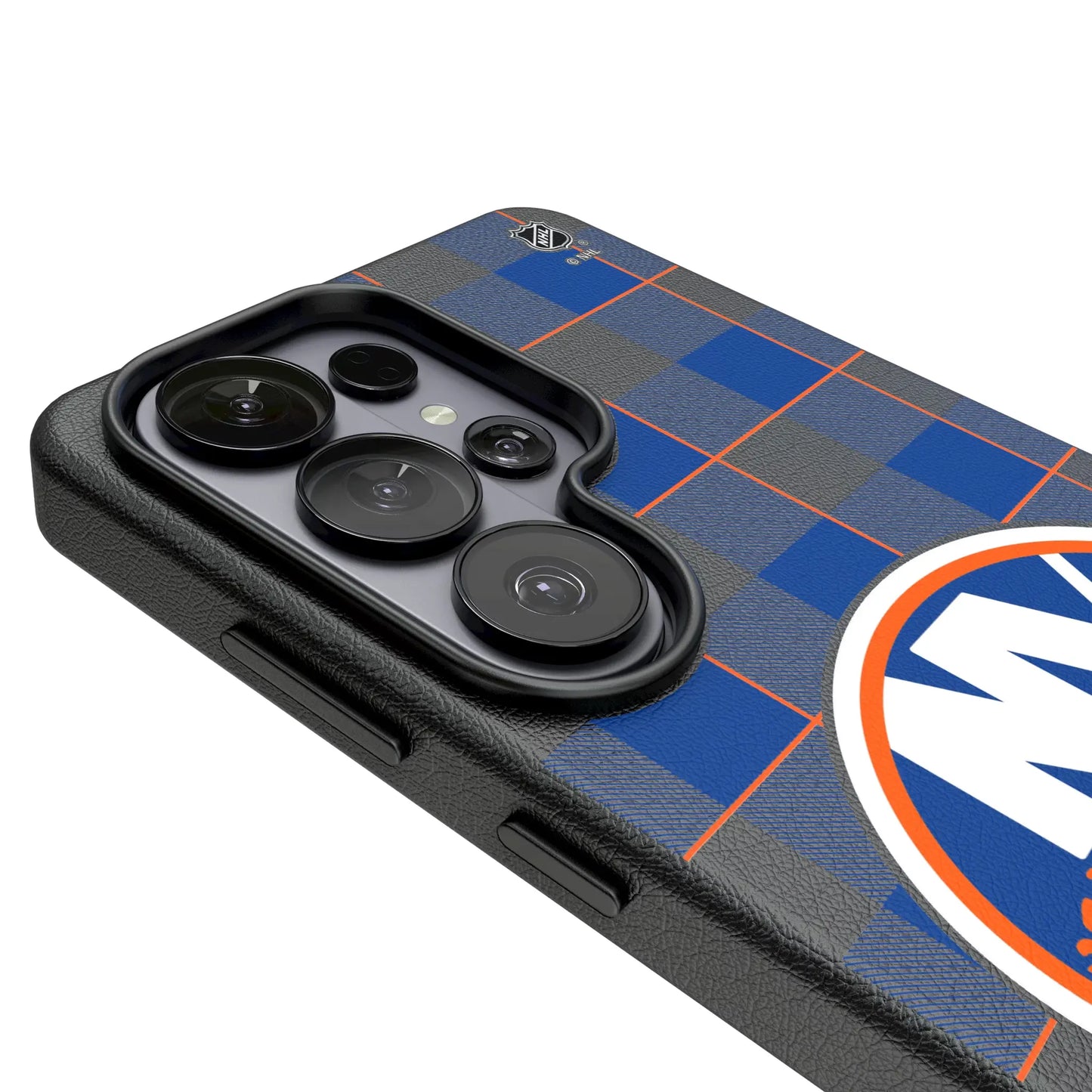 New York Islanders Plaid MagSafe Compatible Phone Case for Samsung Galaxy