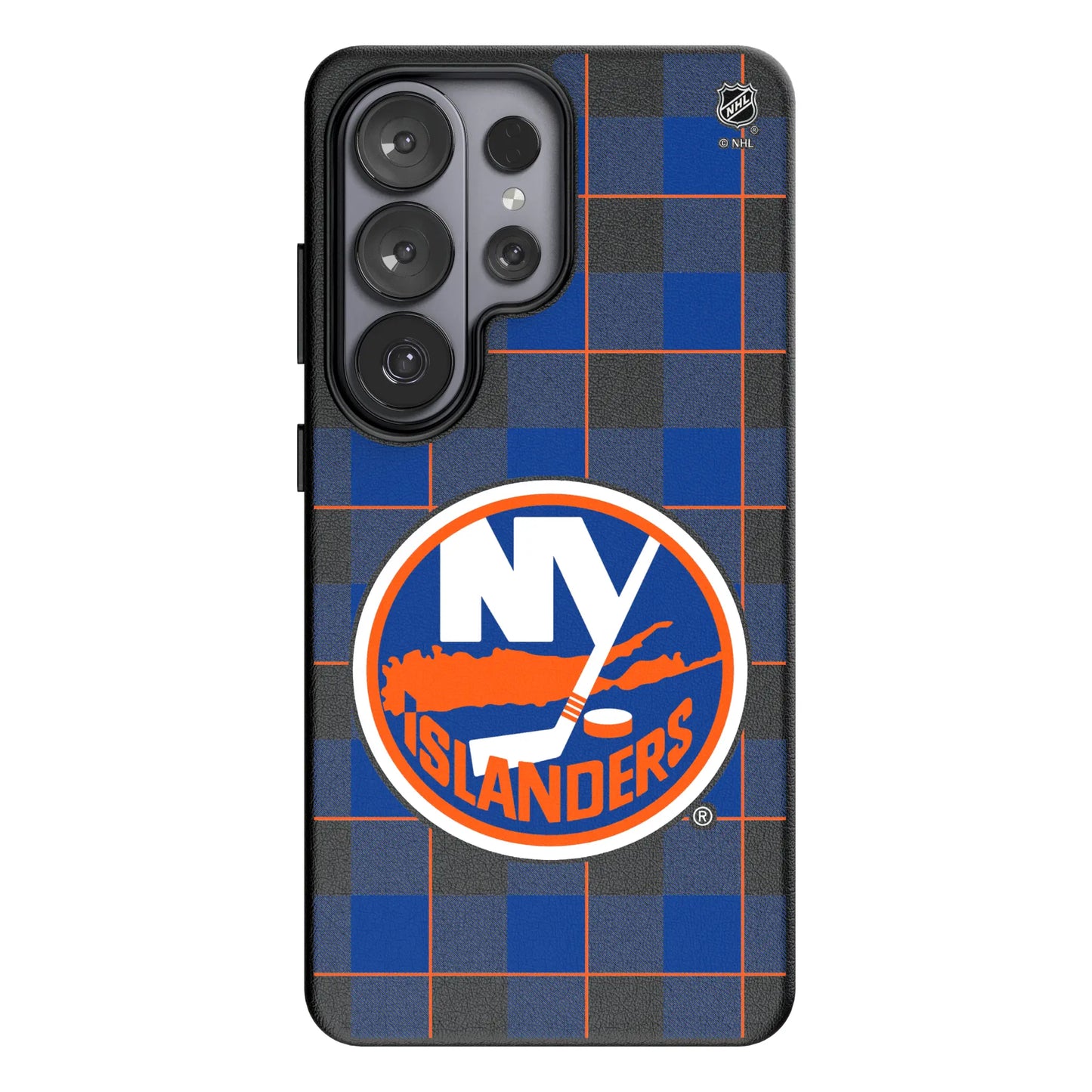 New York Islanders Plaid MagSafe Compatible Phone Case for Samsung Galaxy