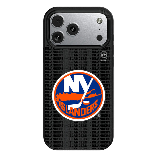 New York Islanders Text Backdrop MagSafe Compatible Phone Case for Apple iPhone