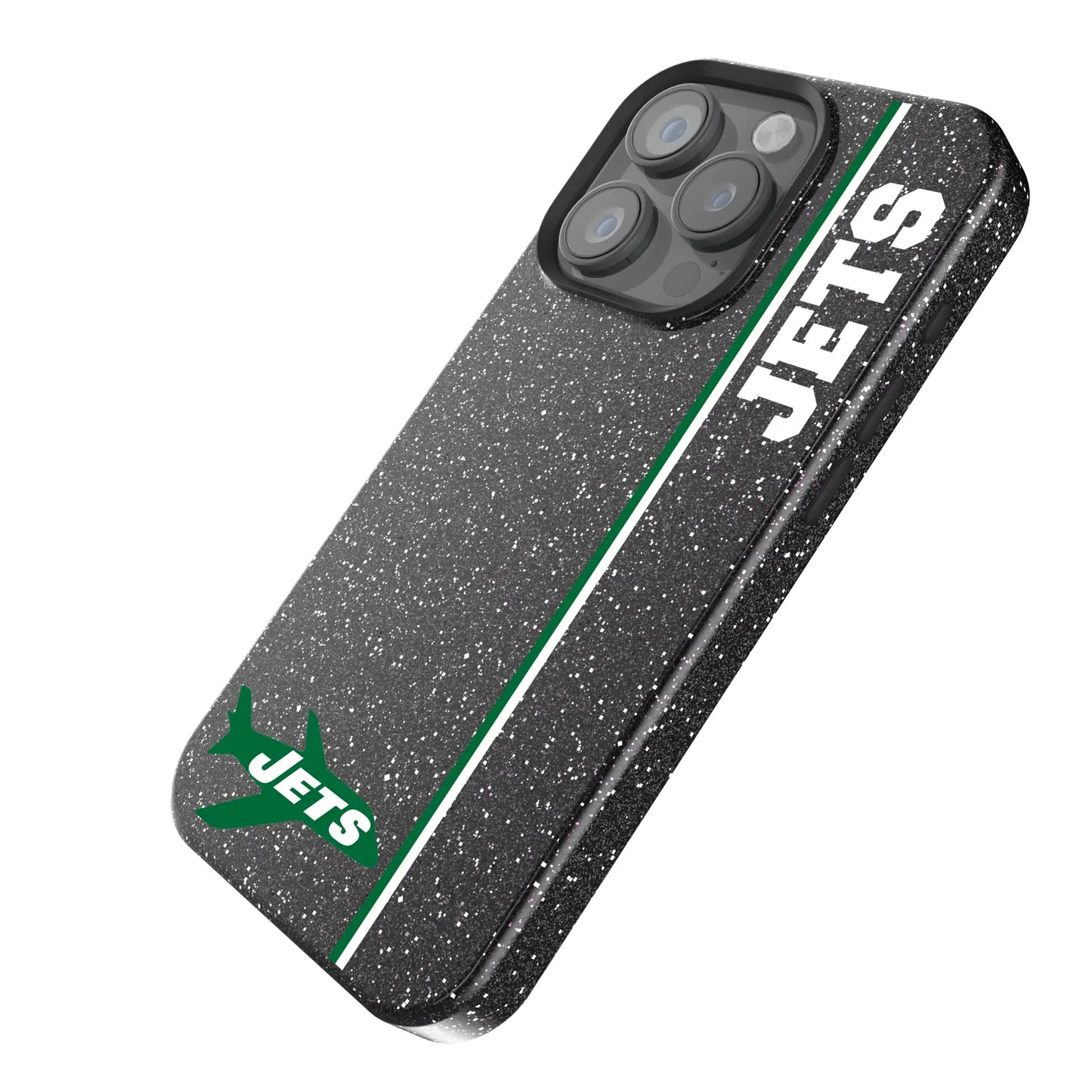 New York Jets 1963 Historic Collection Sidebar Black Bling Phone Case for Apple iPhone