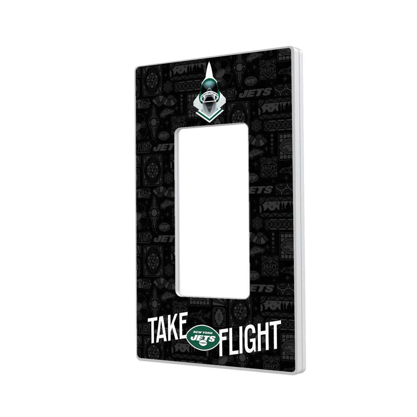 New York Jets Deco Hidden-Screw Light Switch Plate
