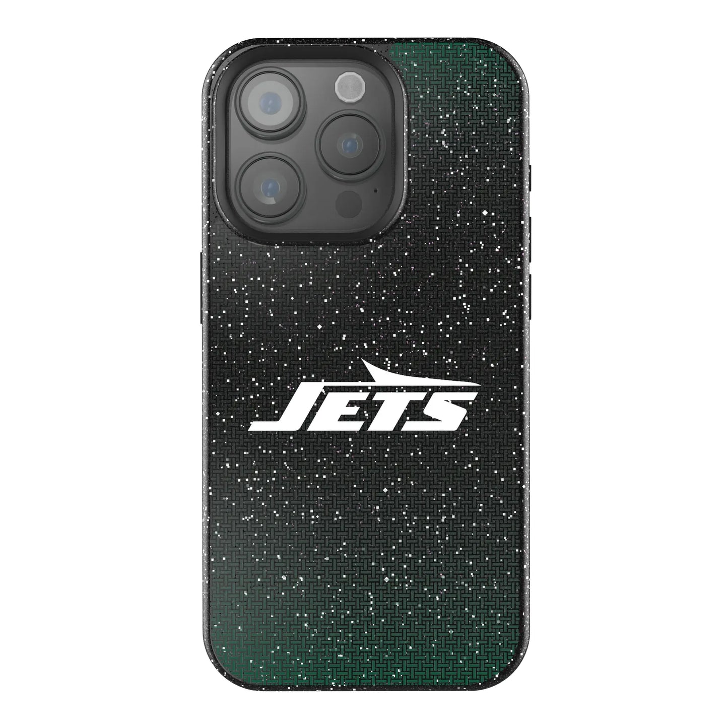 New York Jets Linen Black Bling Phone Case for Apple iPhone